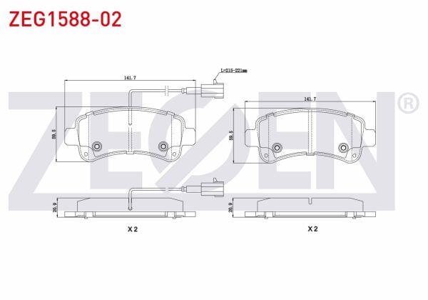 Arka Fren Balatası Zegen ZEG158802 Ducato / Boxer / Jumper 2014-2024 / 2024+ OEM 77367094