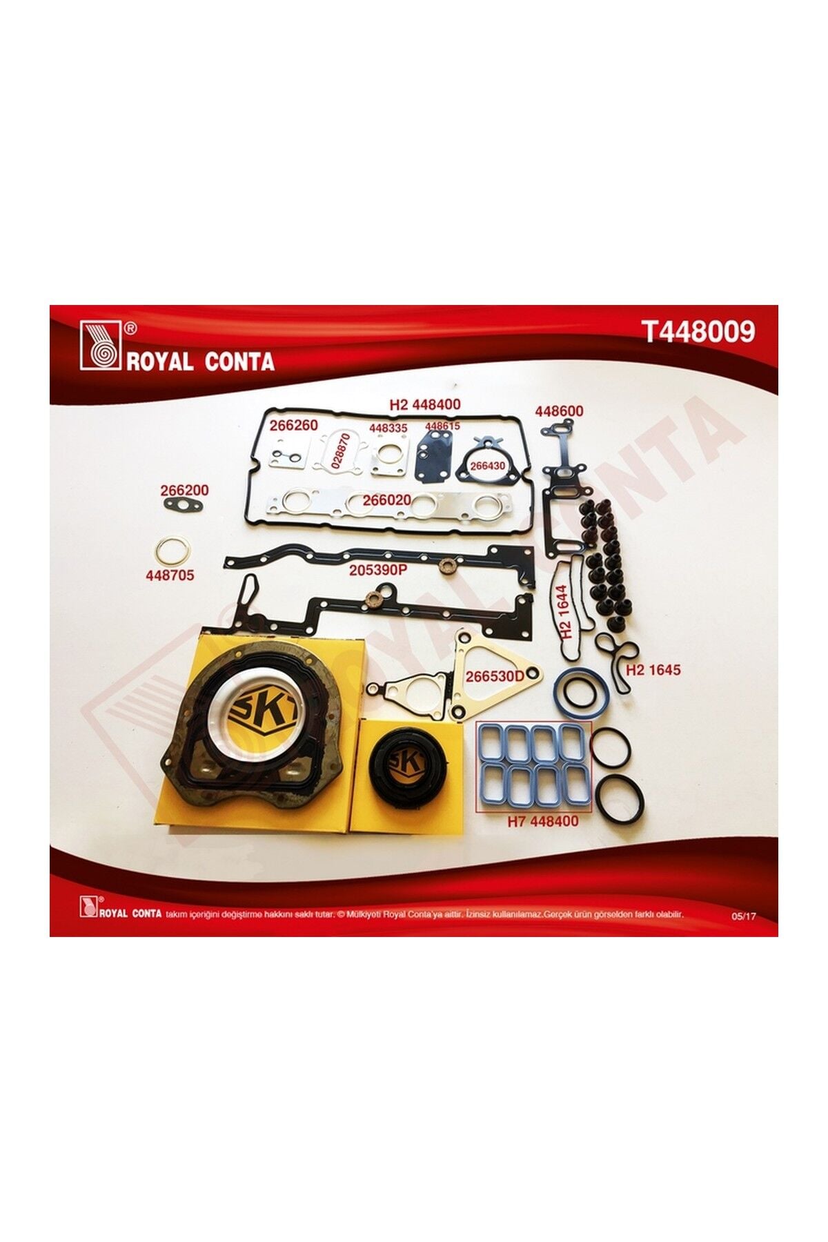Motor Takım Contası Keçeli Royal T448009 Ford Transit V184 OEM XS4Q 6008**