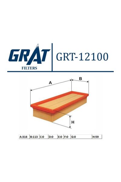 Hava Filtresi GRAT 12100 Peugeot 206 / 207 / 307