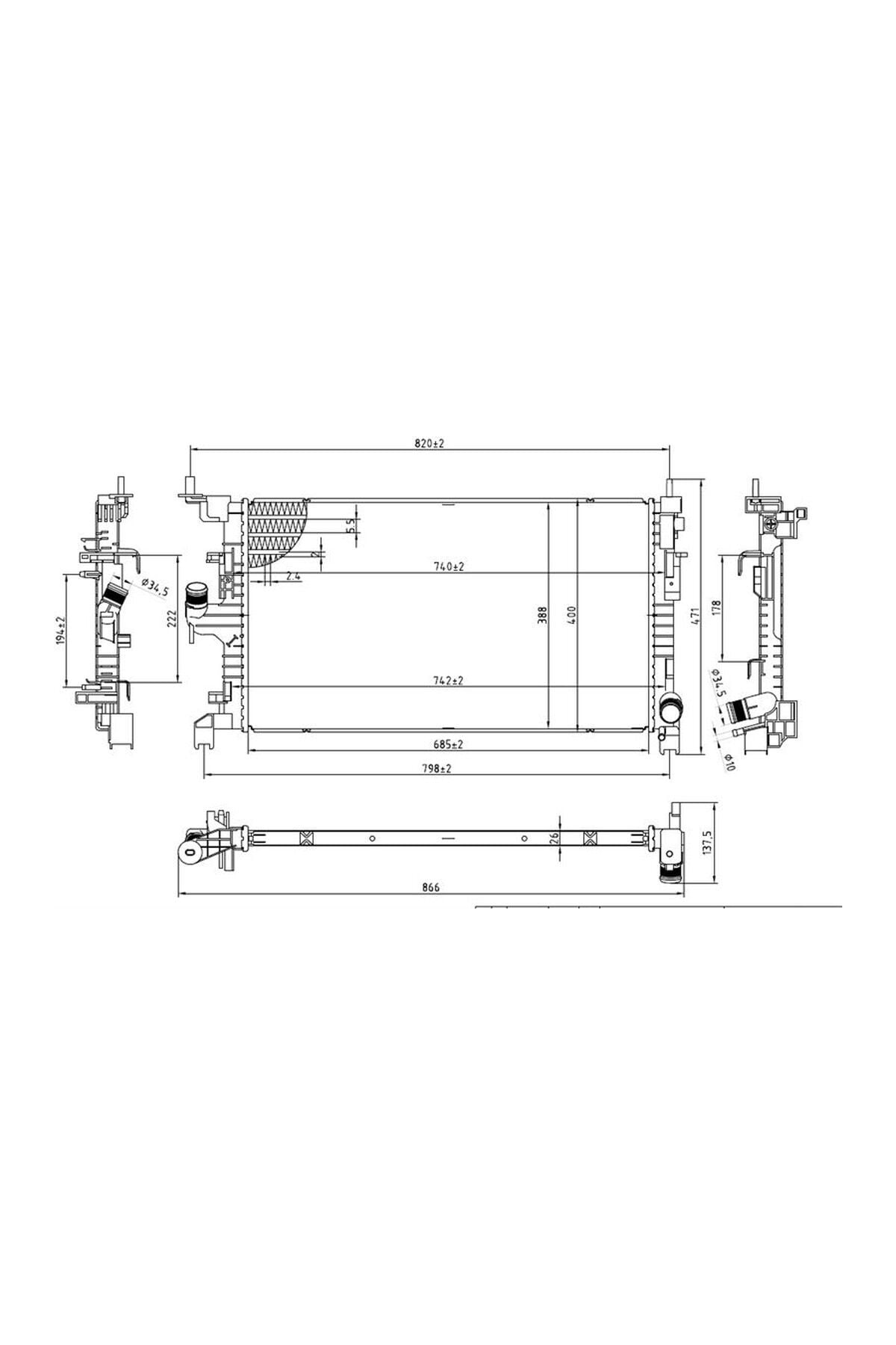Su Radyatörü MGA 80313 Dacia Duster 2013-2024 OEM 214105803R