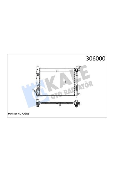Su Radyatörü 26 mm Kale 0518601AB Renault Clio IV 2012-2021 / Captur I 2013-2019 / Dacia Dokker 2012-2021
