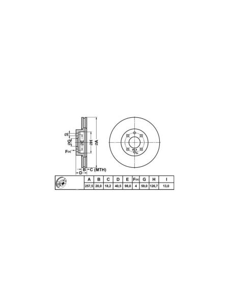 Ön Fren Diski MGA 50100 Albea / Doblo / Linea OEM 51749124