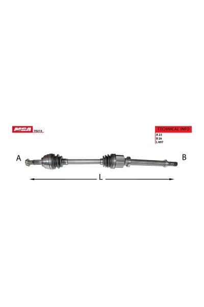 Sağ Aks Komple MGA 70213 Renault Clio III 2005-2012 / Modus 2004-2013 / Dacia Logan
