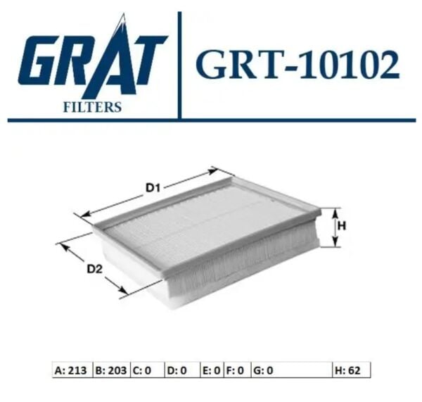 Hava Filtresi GRAT 10102/BX Doblo 1.6