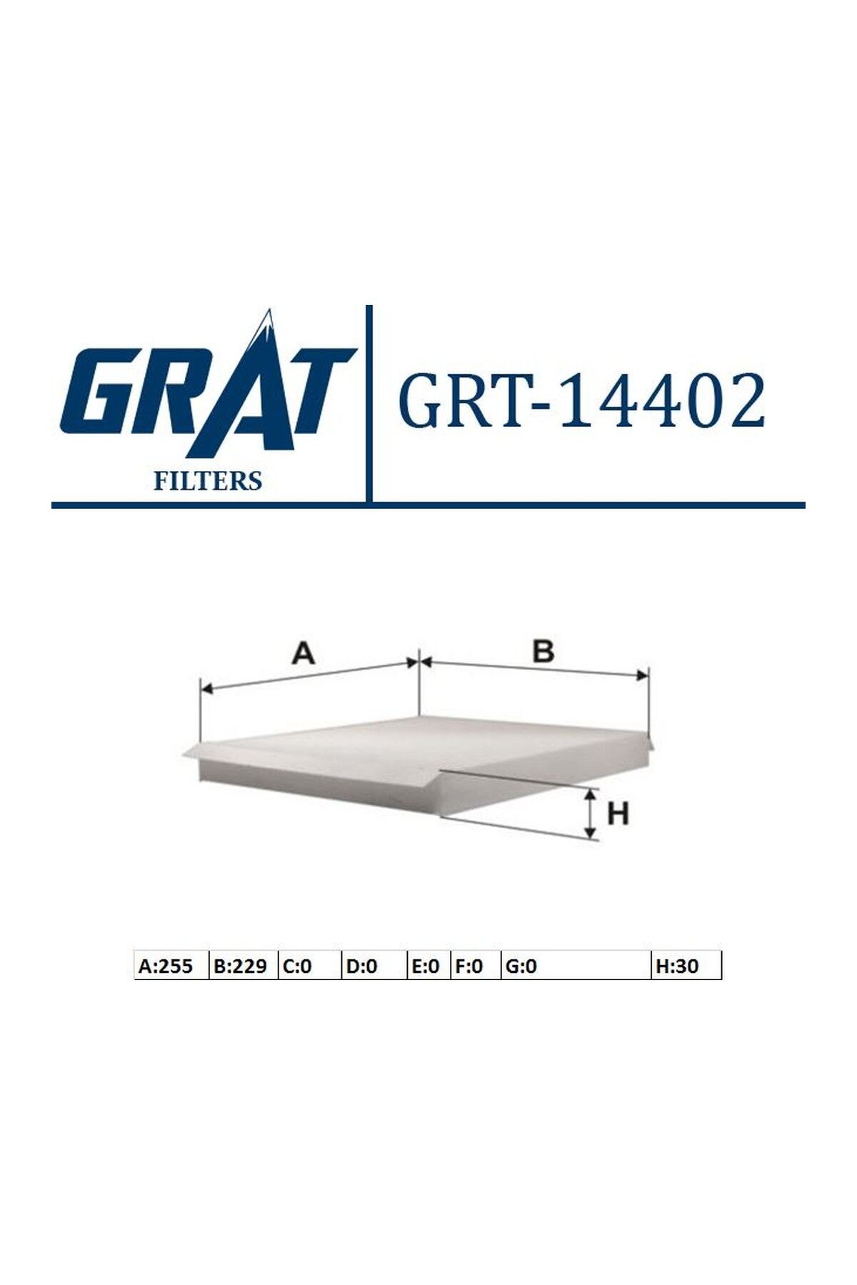 Kabin Filtresi GRAT 14402 Opel Astra F/G/H / Zafira
