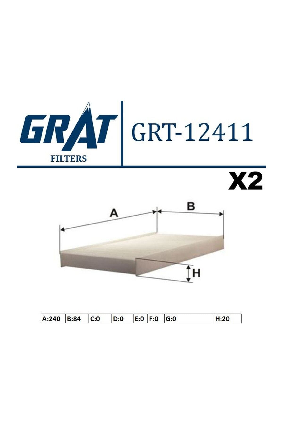 Kabin Filtresi GRAT 12411 Citroën C-Elysée