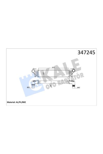 Turbo Radyatörü Kale 347245 Fiat Egea / 500L