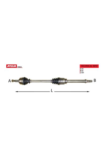 Sağ Aks Komple MGA 70822 Renault Megane III 2008-2015 / Megane IV 2016-2024 / Scenic III 2009-2016