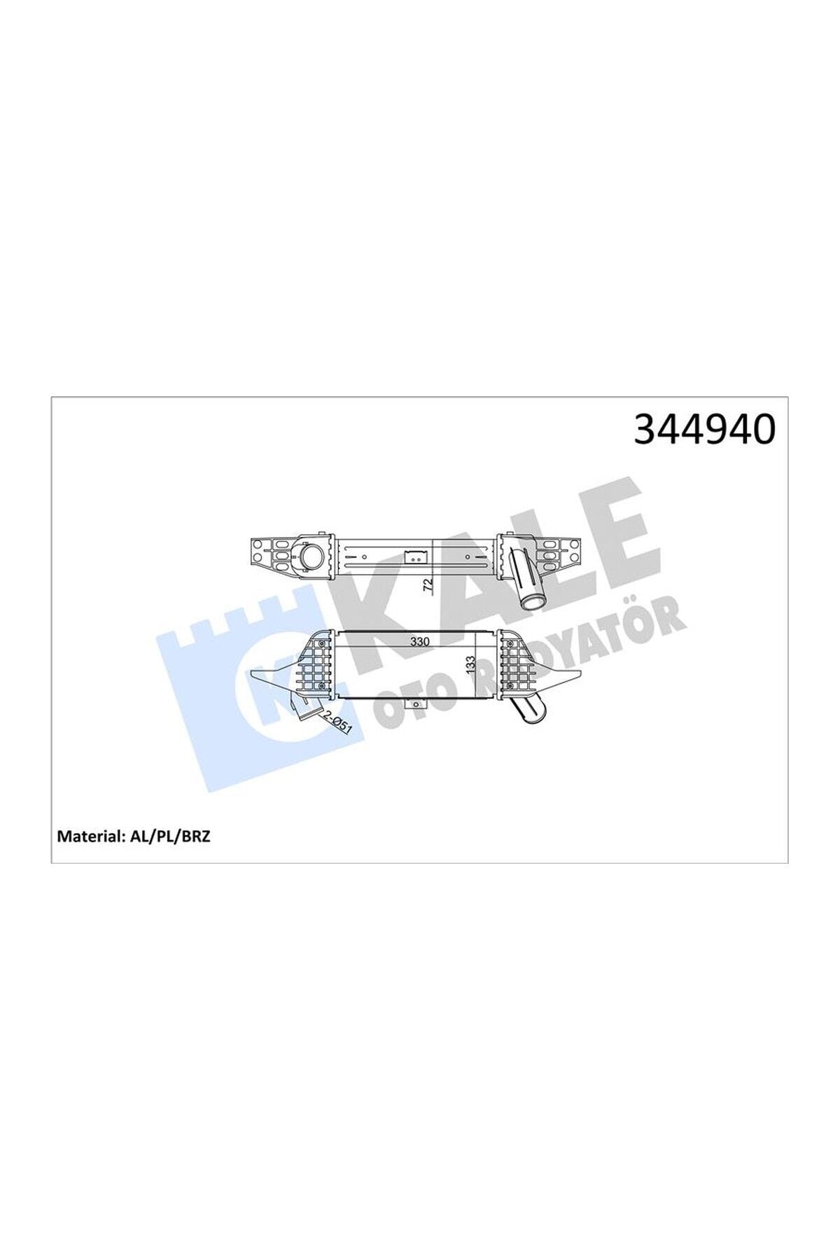 Turbo Radyatörü Kale 344940 Hyundai H100 Kamyonet