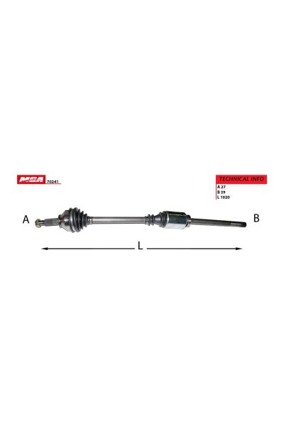 Sağ Aks Komple MGA 70241 Renault Trafic II 2001-2006 / Opel Vivaro 2001-2006