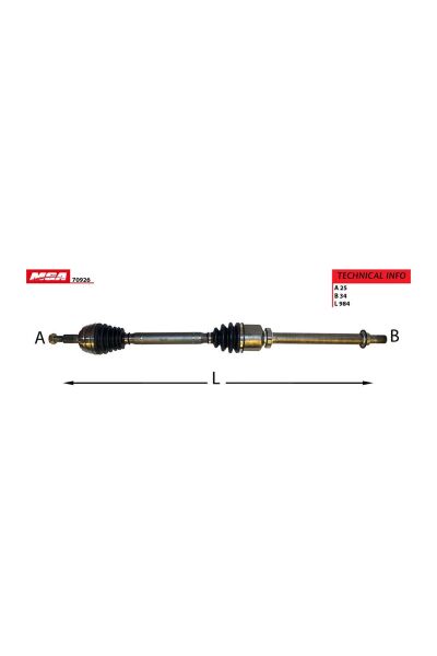 Sağ Aks Komple Otomatik MGA 70926 Renault Fluence 2009-2016 / Megane III/IV 2008-2024 / Scenic III 2009-2016
