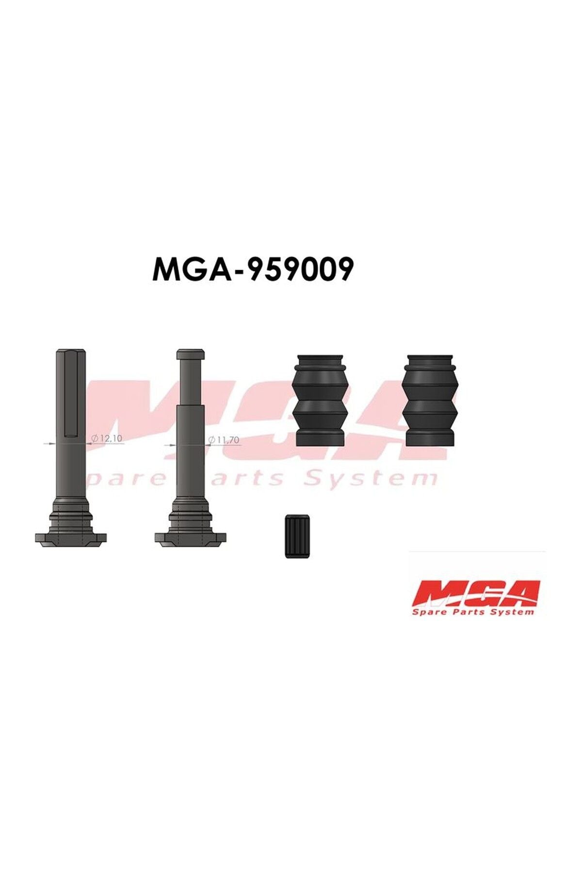 Arka Kaliper Tamir Takımı Çift Teker MGA 959009 Mercedes-Benz Sprinter 2006+ OEM A0004230663