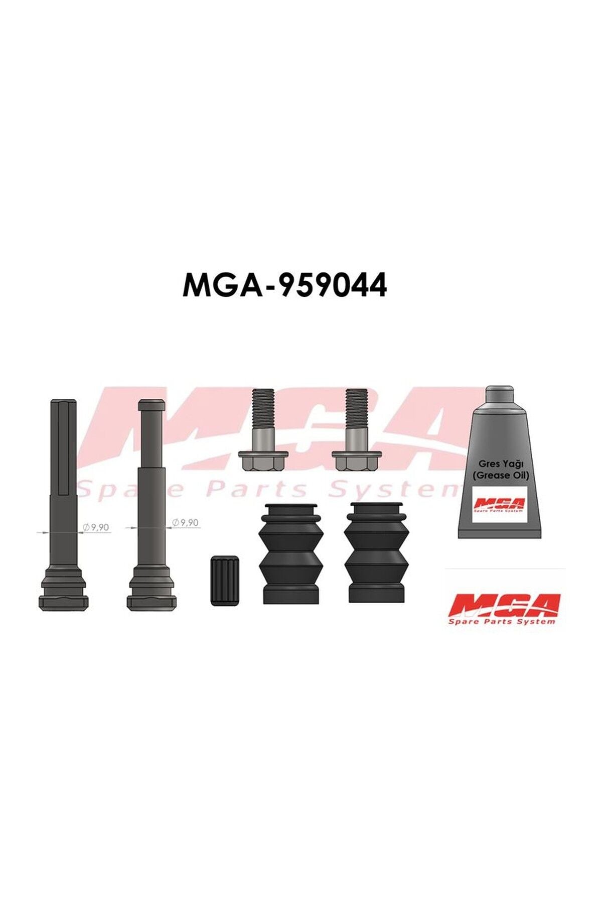Arka Kaliper Burç Tamir Takımı Cıvatalı MGA 959044 Ford Transit V363