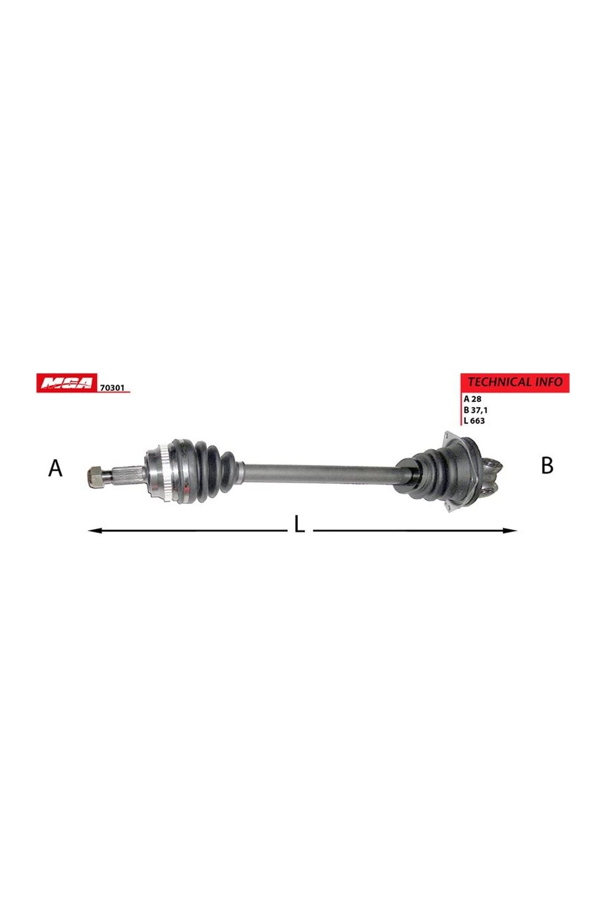 Ön Sol Aks MGA 70301 Renault Master 2004-2010 OEM 8200485578