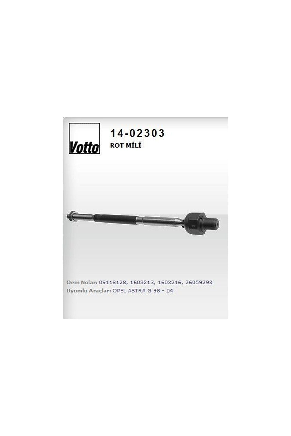 Rotmili Votto 1402303 Opel Astra G / Astra H / Zafira