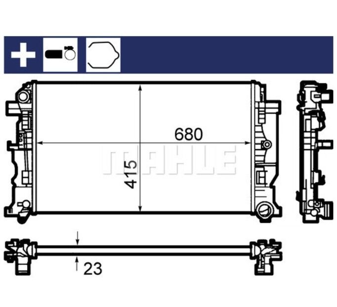 Radyatör MAHLE CR1710000S Sprinter 2006-2018 / 2018+ 651 Motor Crafter 2006-2018 OEM 9065000202