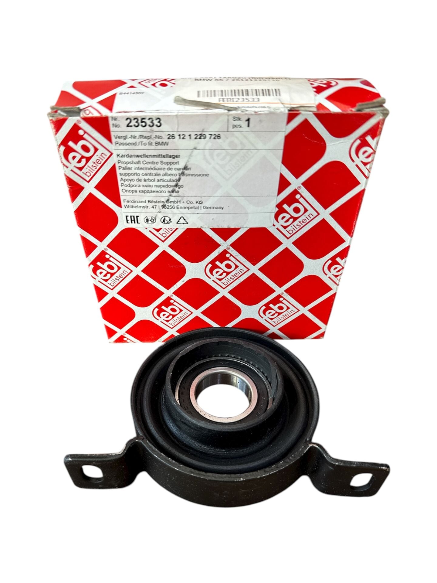 Şaft Askı Takozu Rulmanlı FEBI 23533 BMW X5 E53 2000-2006 OEM 26121229726