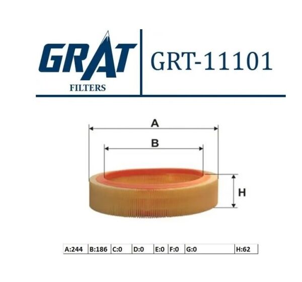 Hava Filtresi GRAT 11101 Renault 11 1983+ 1.4 / 1984-1988 1.2 / 19 II 1992-1995 1.4 / 21 1988-1993 1.4