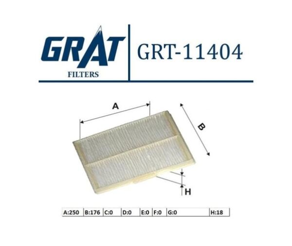 Polen Filtresi GRAT 11404 Renault Megane I 1996-1999 1.6 E / 1.6 İ / 1996-2003 1.4 ECO / 1.9 DT / 1.9 TDI / 2.0 İ / 1999-2002 1.6 / 1999-2003 1.4 / 2001-2003 1.8 / 1.9 dCi