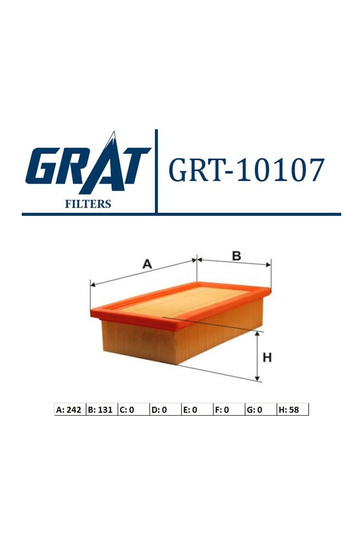 Hava Filtresi GRAT 10107 Fiat Tempra