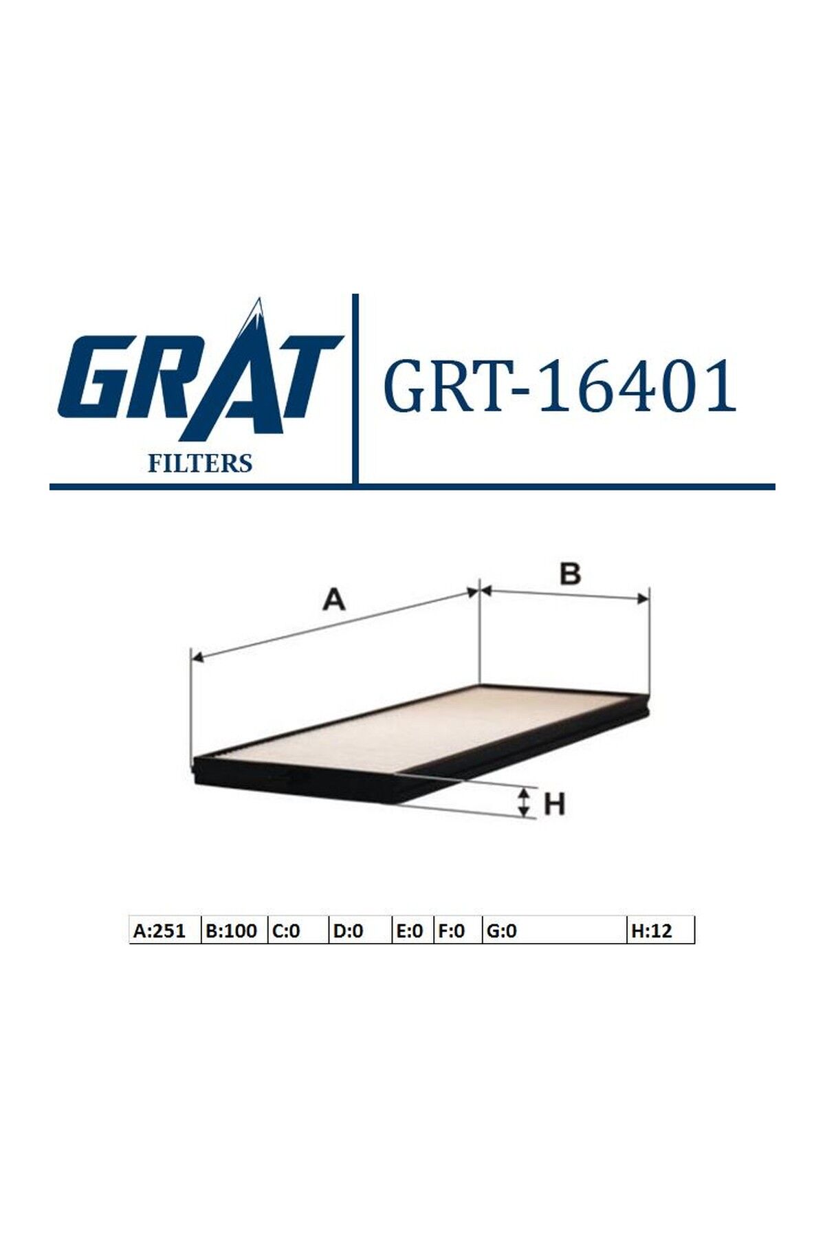 Kabin Filtresi GRAT 16401 Hyundai Accent 2003-2006