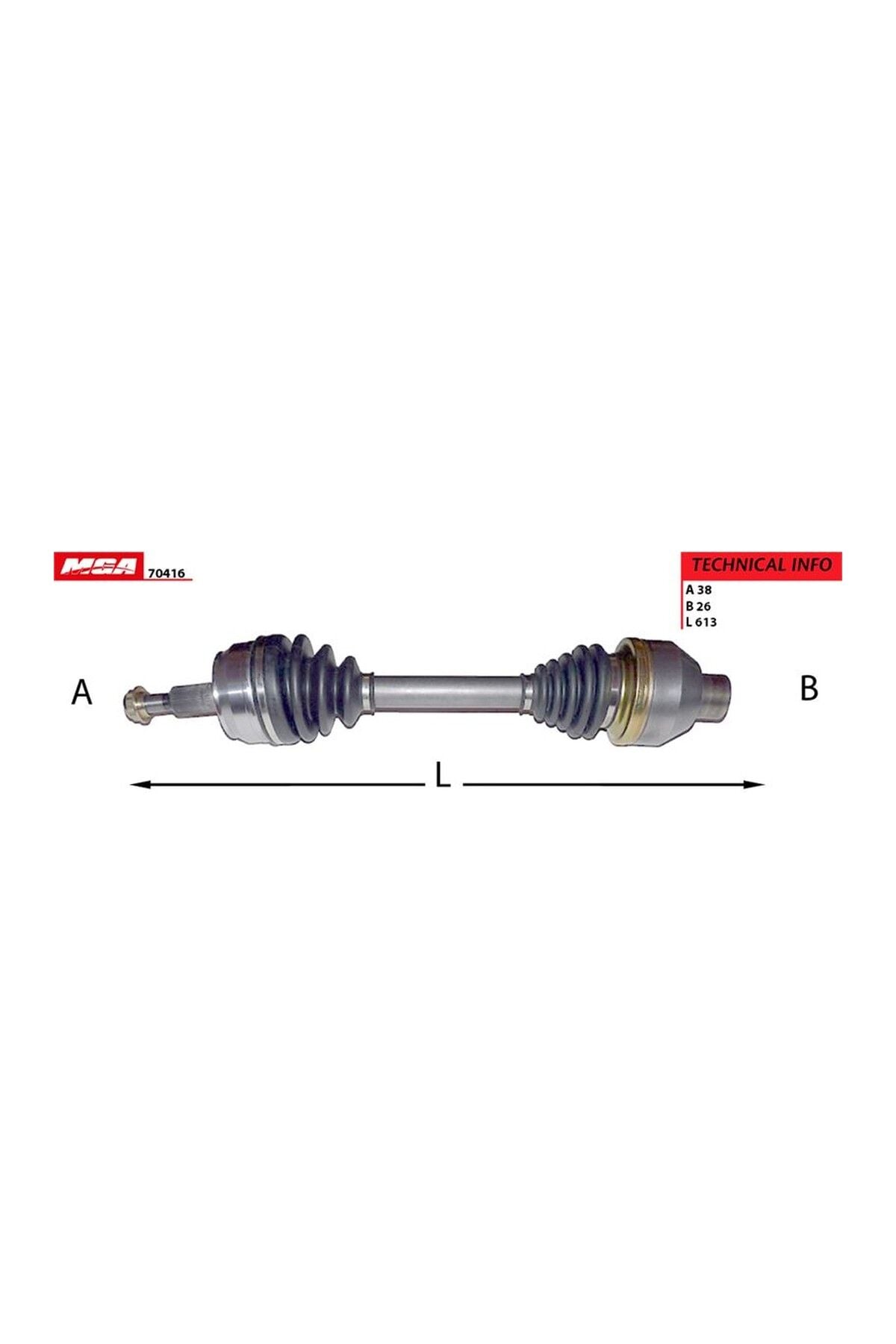 Sol Aks Komple MGA 70416 Volkswagen Transporter T5 2003+ OEM 7H0407271AS