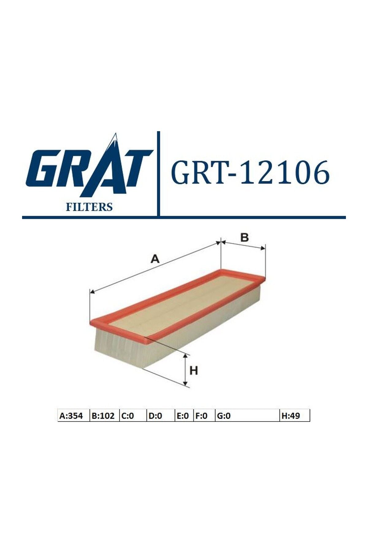 Hava Filtresi GRAT 12106 Peugeot 206 / 307