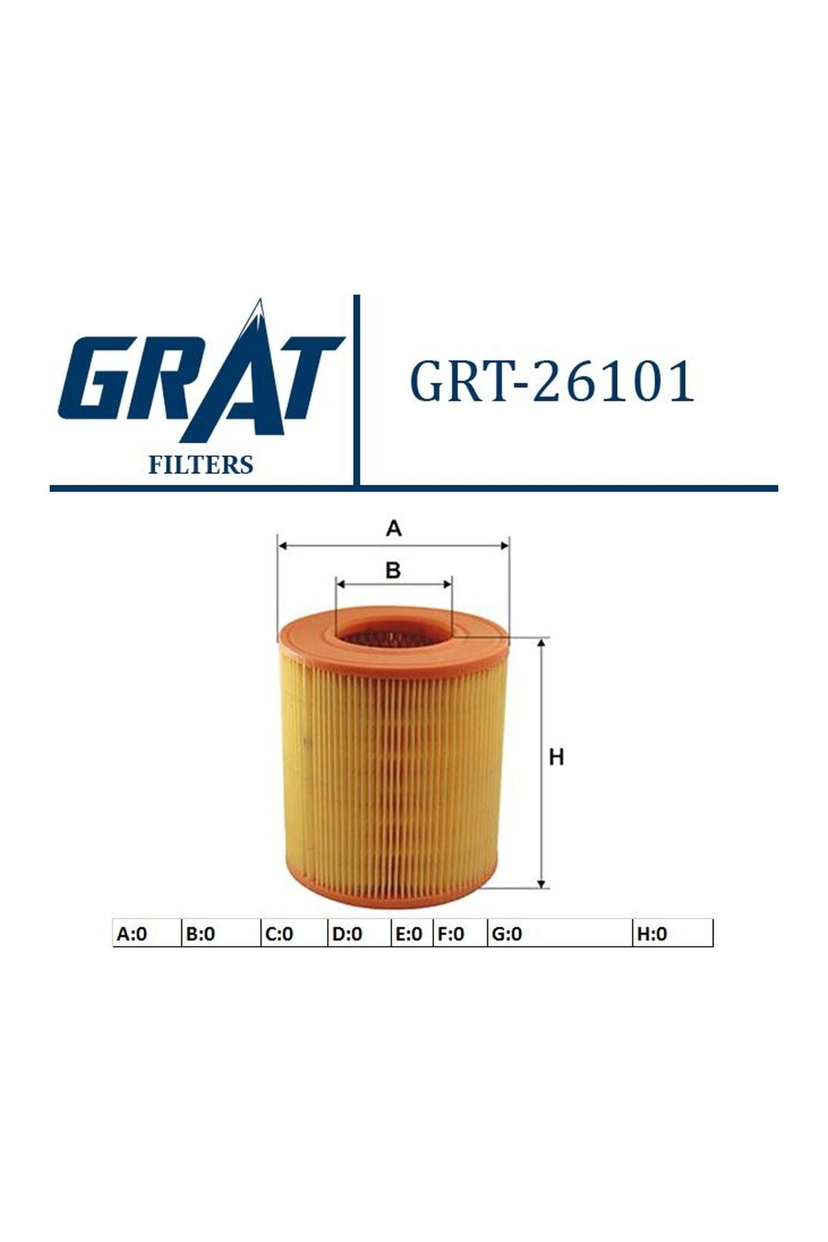 Hava Filtresi GRAT 26101 Audi A6 2008-2011 OEM 4F0126920A