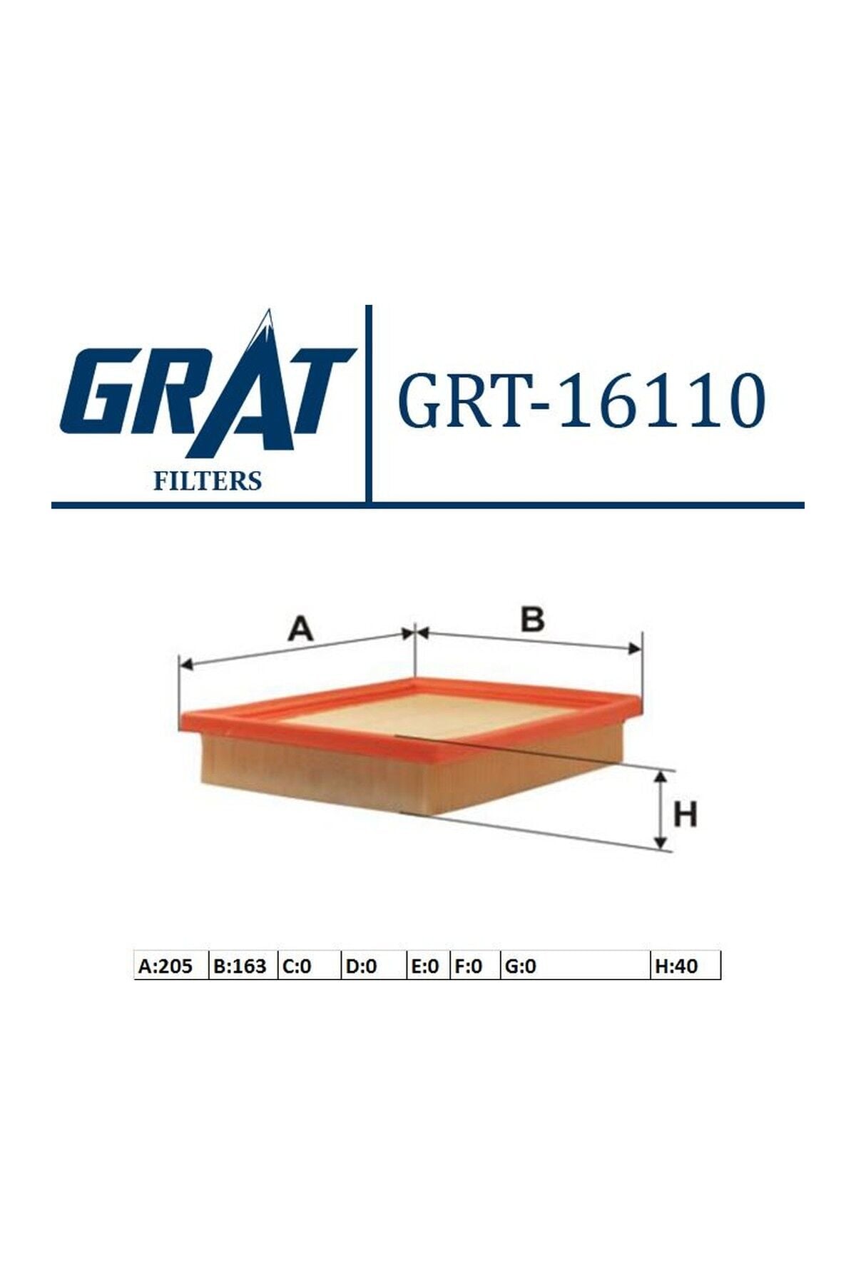 Hava Filtresi GRAT 16110 Hyundai Accent 1995-2000