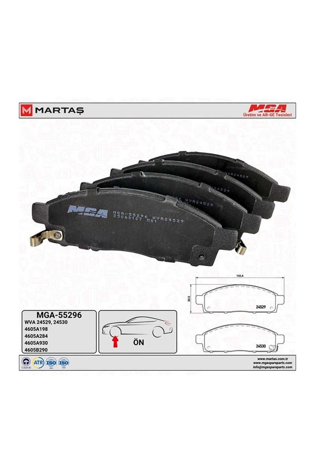 Ön Fren Balatası MGA 55296 Mitsubishi L200 2006-2011 / 2015+