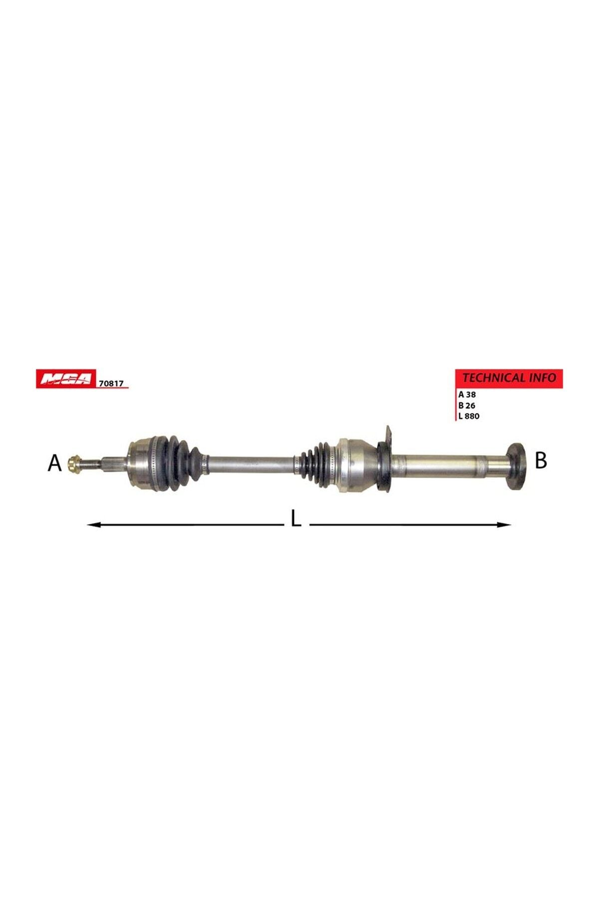 Ön Sağ Aks Komple MGA 70817 Volkswagen Transporter T6 2010+ OEM 7E0407272AC