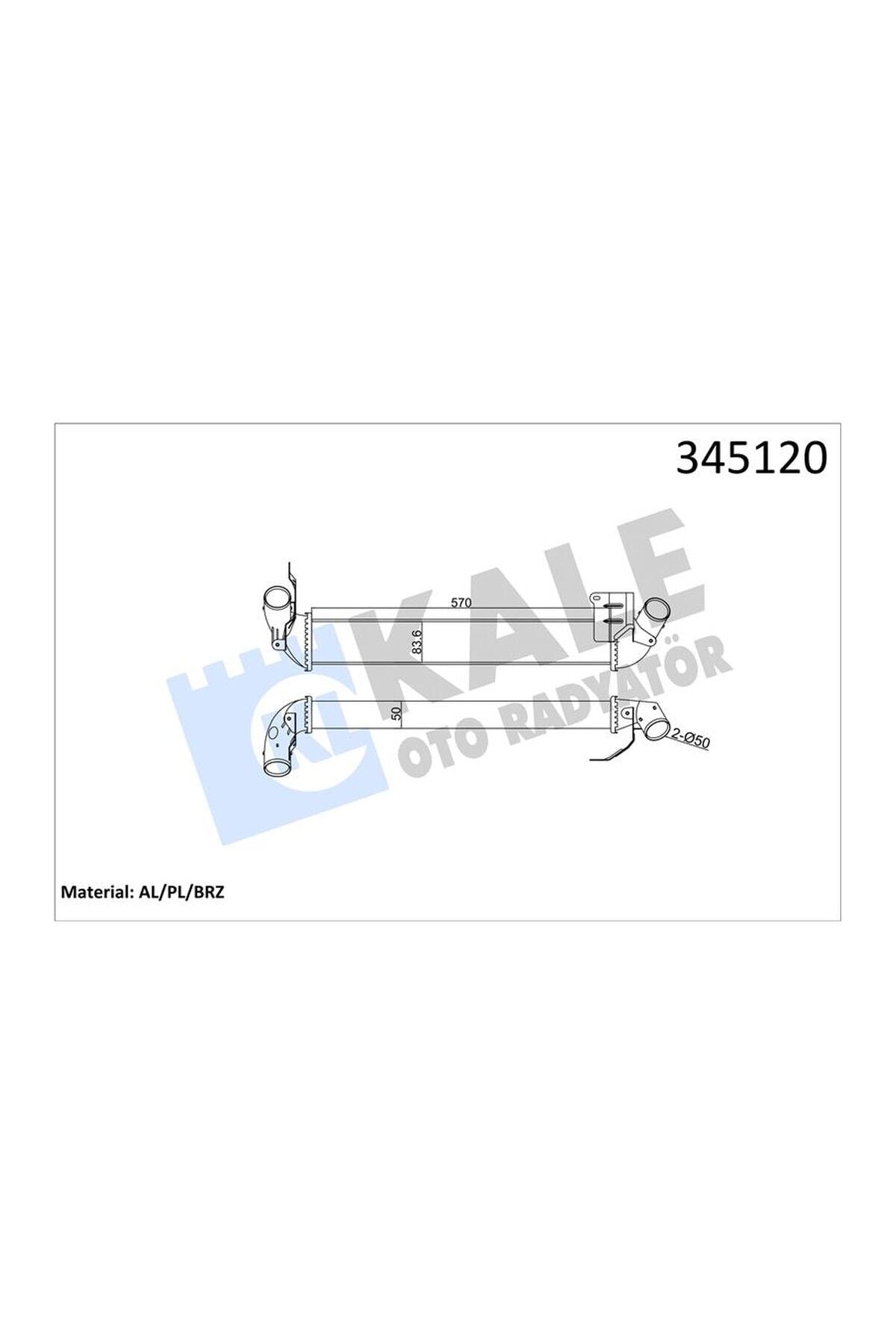 Turbo Radyatörü Kale 345120 Renault Clio II 2001-2006 / Symbol 2008-2012