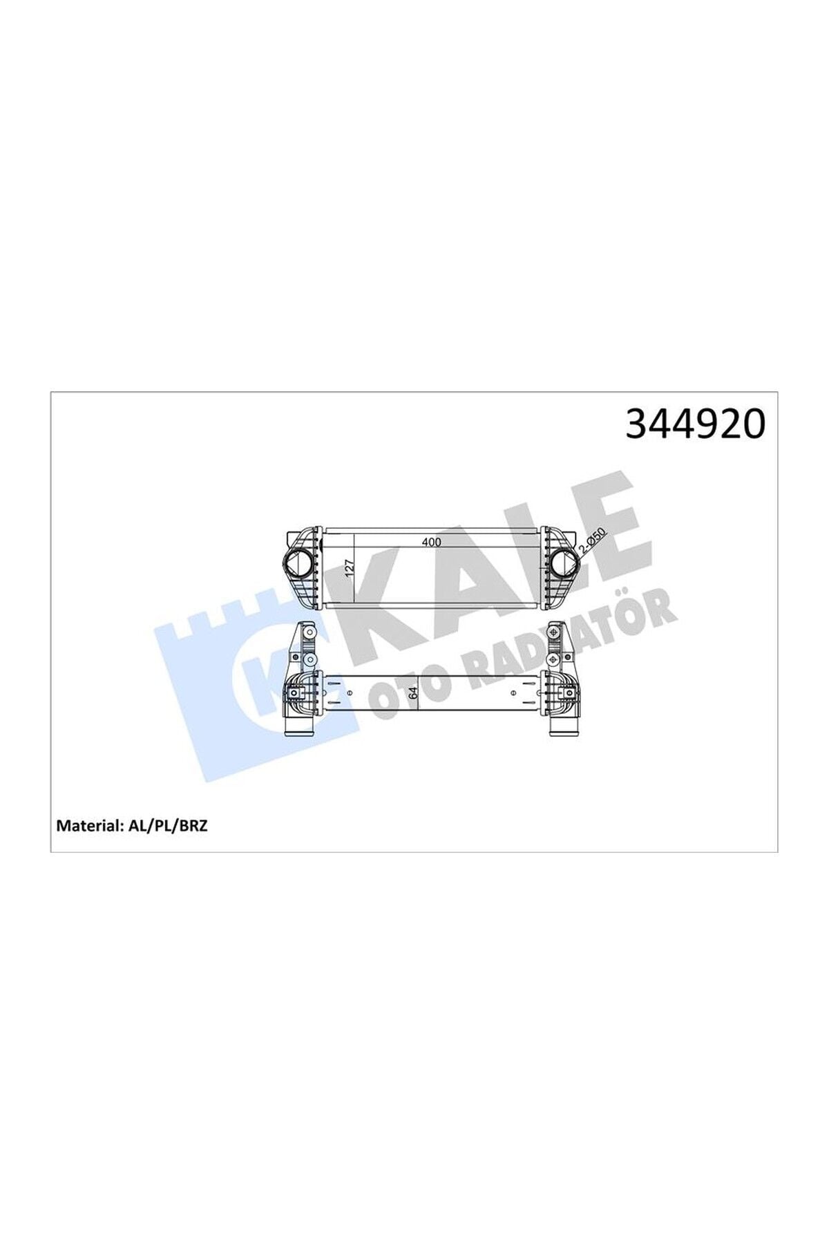 Turbo Radyatörü Kale 344920 Ford Connect OEM 7T16 9L440 AC