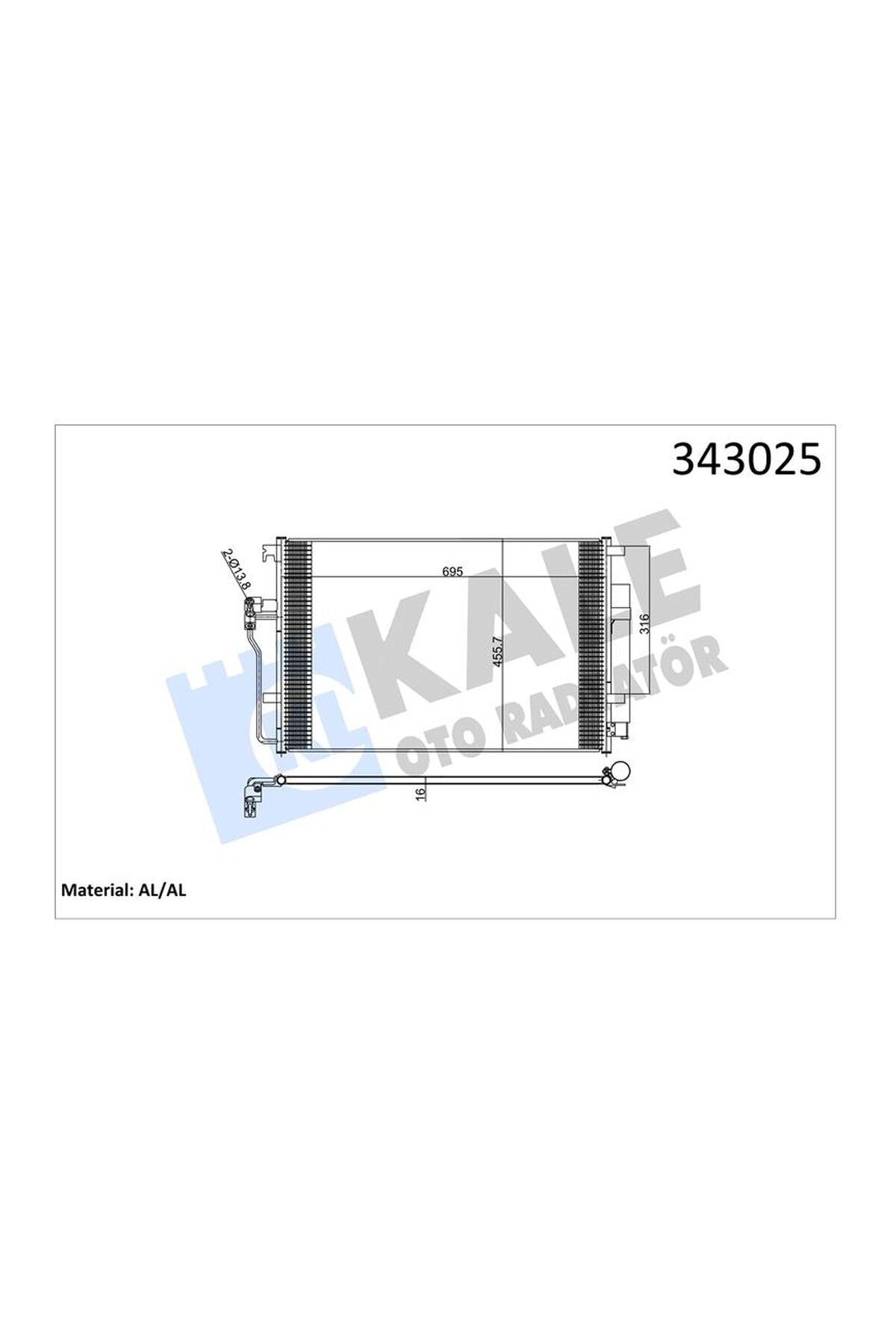 Klima Radyatörü Kale 343025 Mercedes-Benz Sprinter 2006+ / Volkswagen Crafter 2006-2018 OEM 9065000054