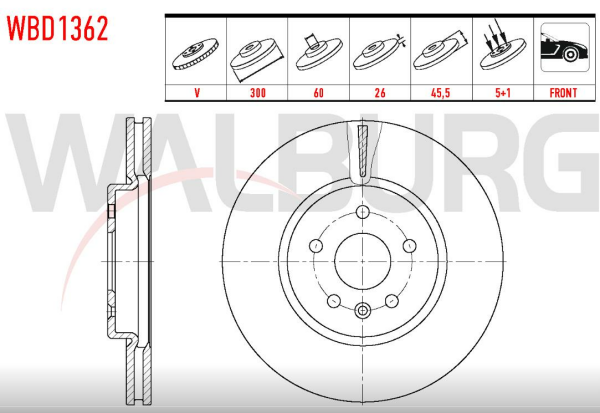 ÖN FREN DİSKİ HAVALI 5 BİJON / ASTRA K / 13597467-13515909