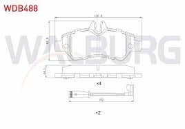 Arka Fren Balatası Tek Teker Walburg WDB488 Sprinter / Crafter 2006-2018 OEM 0044206920