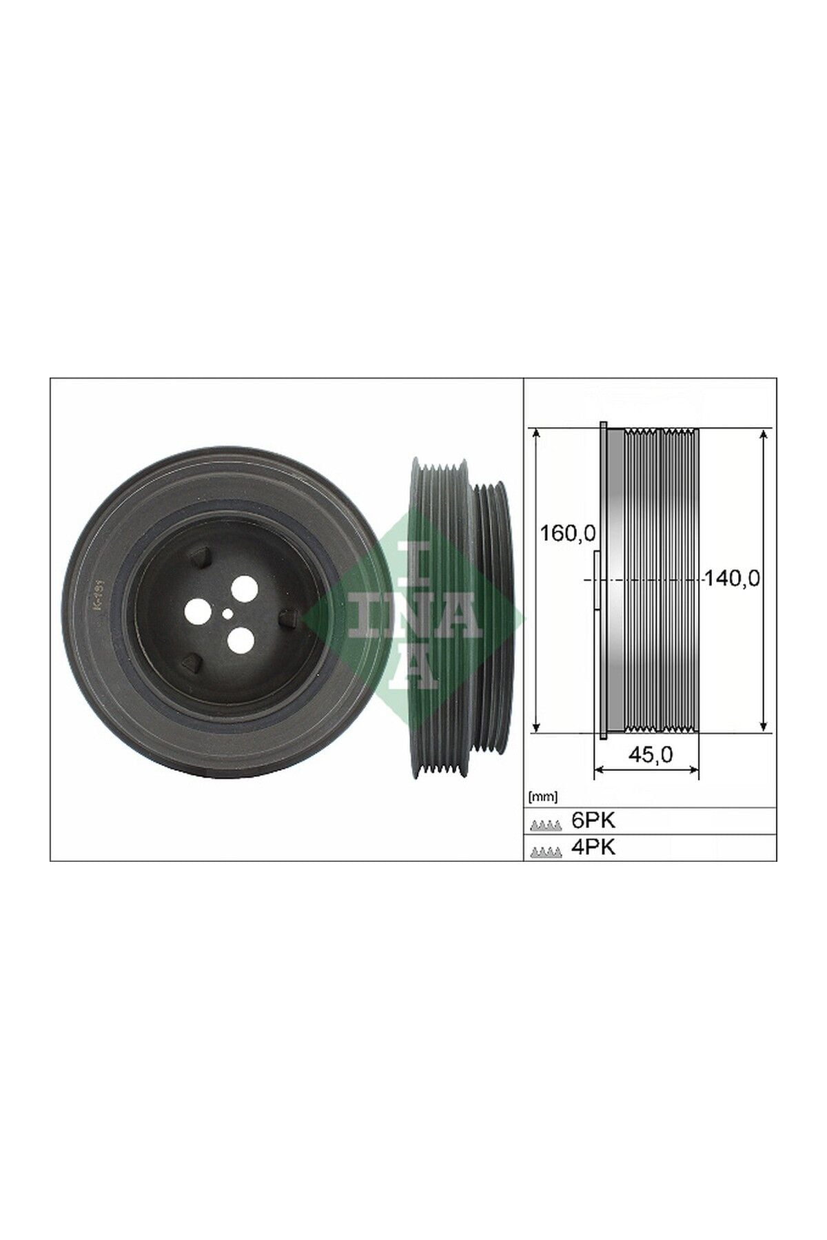 Krank Kasnağı INA 544013110 Ford Transit V347 V362 V363 / Transit Custom Önden Çekişli OEM BK2Q 6B319 BA