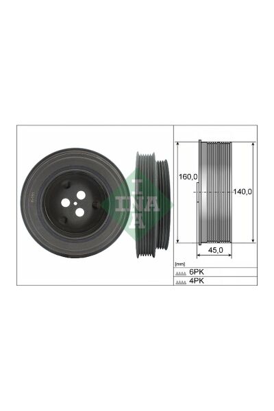 Krank Kasnağı INA 544013110 Ford Transit V347 V362 V363 / Transit Custom Önden Çekişli OEM BK2Q 6B319 BA