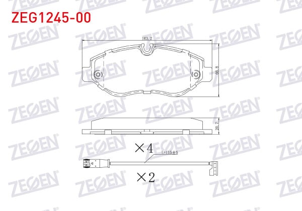 Ön Fren Balatası Zegen ZEG124500 Sprinter 2006-2014 OEM 9064210400