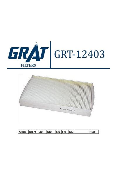 Polen Filtresi GRAT 12403 Peugeot 307 / Citroën C2 / C3