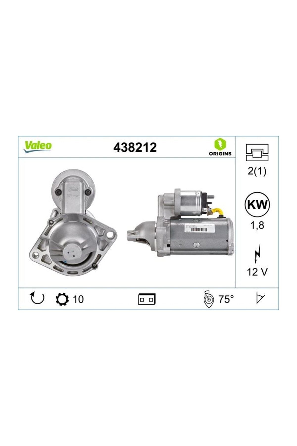 Marş Motoru Valeo 438212 Opel Corsa / Fiat Albea / Doblo