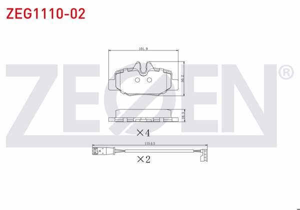 Fren Balatası Zegen ZEG111002 Vito W639 2003-2014 OEM 0004216210