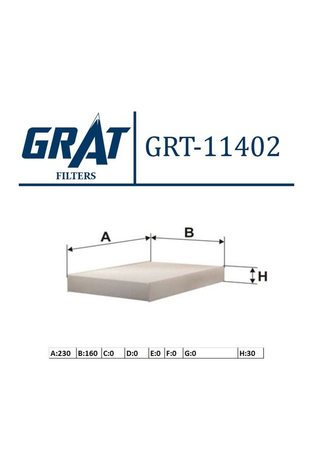 Polen Filtresi GRAT 11402 Renault Clio II / Megane I / Kangoo I 1996+