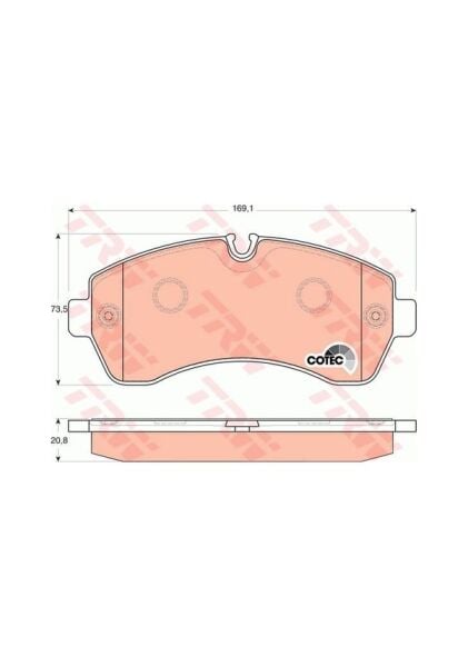 Ön Fren Balatası Çift Teker TRW GDB1696 Sprinter 2006-2018 / 2018+ 651/654 Motor Crafter 2006-2018 OEM 0044208220