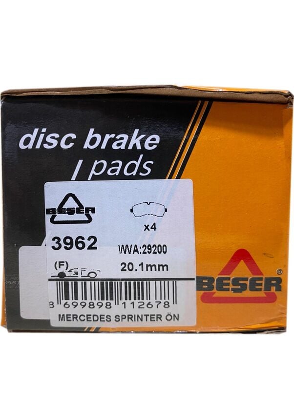 Fren Balatası Beser 3962 Sprinter 2006+ Crafter 2006-2018 OEM 0044208220
