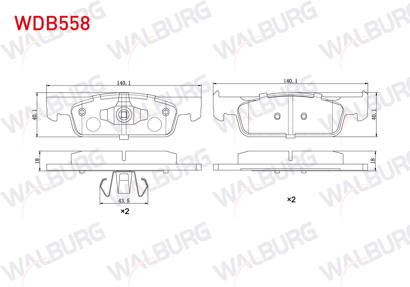 Fren Balatası Walburg WDB588 Sprinter 2006+ Crafter 2006-2018 OEM 0044208220