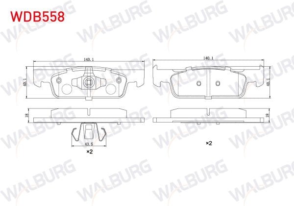 Ön Fren Balatası Çift Teker Walburg WDB588 Sprinter 2006-2018 / 2018+ 651/654 Motor Crafter 2006-2018 OEM 0044208220