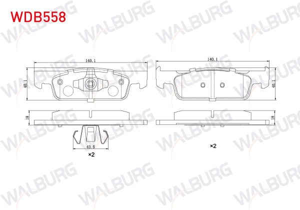 Ön Fren Balatası Çift Teker Walburg WDB588 Sprinter 2006-2018 / 2018+ 651/654 Motor Crafter 2006-2018 OEM 0044208220