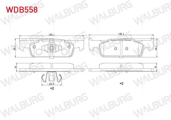 Ön Fren Balatası Çift Walburg WDB588 Mercedes-Benz Sprinter 2006+ / Volkswagen Crafter 2006-2018 OEM 0044208220