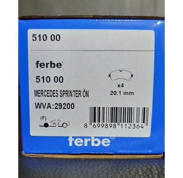 Fren Balatası Ferbe 51000 Sprinter 2006+ Crafter 2006-2018 OEM 0044208220